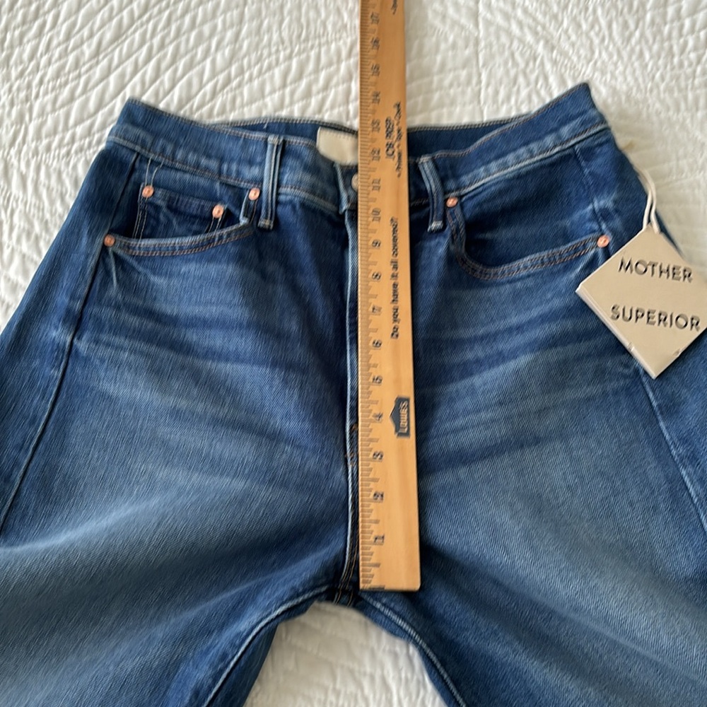 * sold * MOTHER NWT Full Pipe Flood It’s a Small World Jeans size 26 high waist - Picture 8 of 16